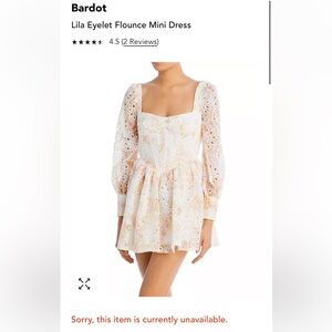 Bardot Lila Eyelet Flounce Mini Dress NWT